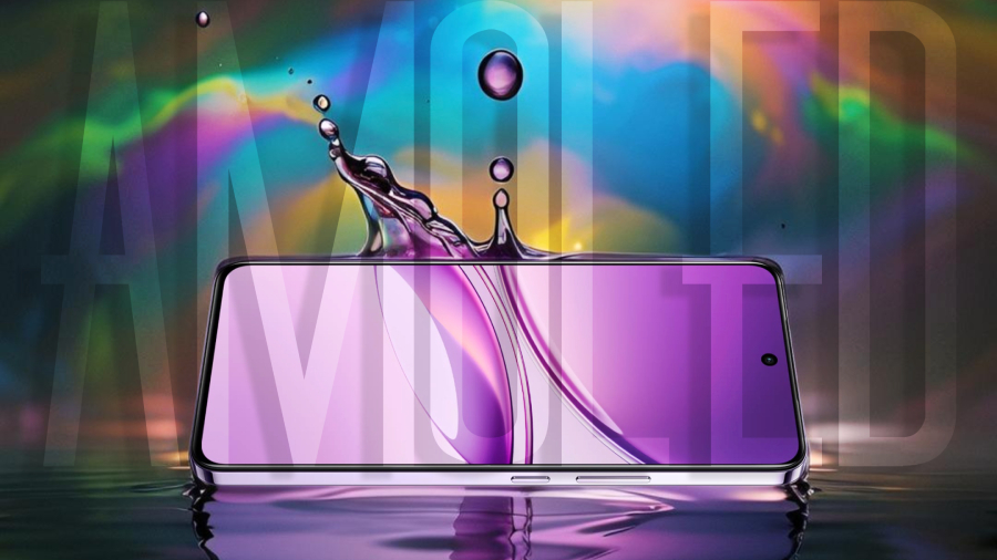 Vivo V50 Lite detail na diplej na barevném pozadí