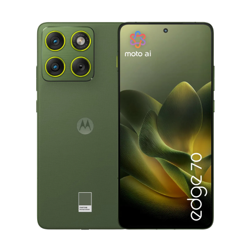 Motorola Edge 70 v zelené barvě.