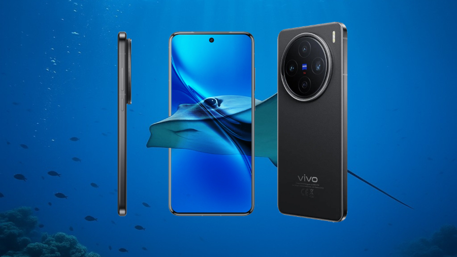 Vivo X200 ze třech různých úhlů - strana, přední a zadní část