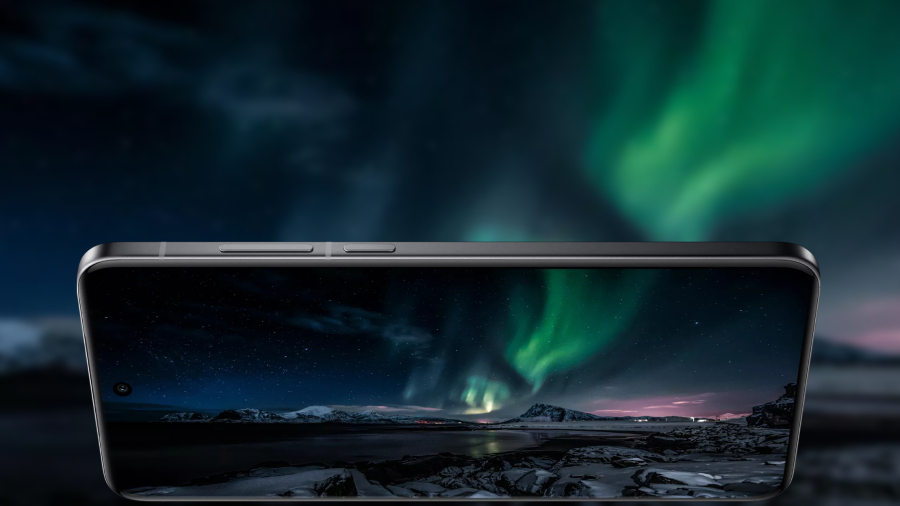 Vivo X200 displej na kterém je obrázek polární záře