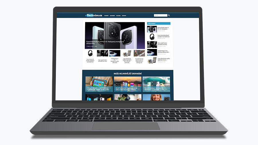 Náš nový web otechnice.cz zobrazený na obrazovce notebooku
