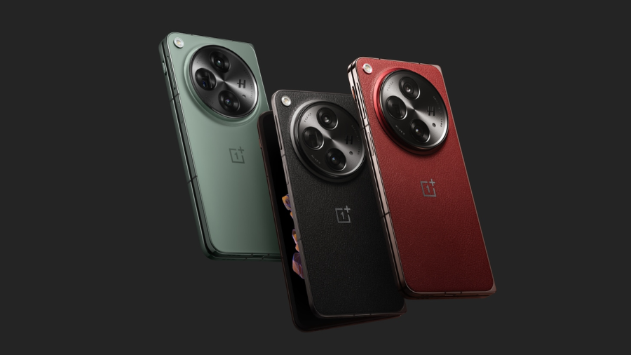 OnePlus Open ve třech barevných provedeních – černá Voyager Black, zelená Emerald Dusk a červená Crimson Shadow.