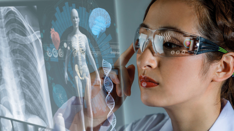 Chytré brýle, které má doktorka na očích