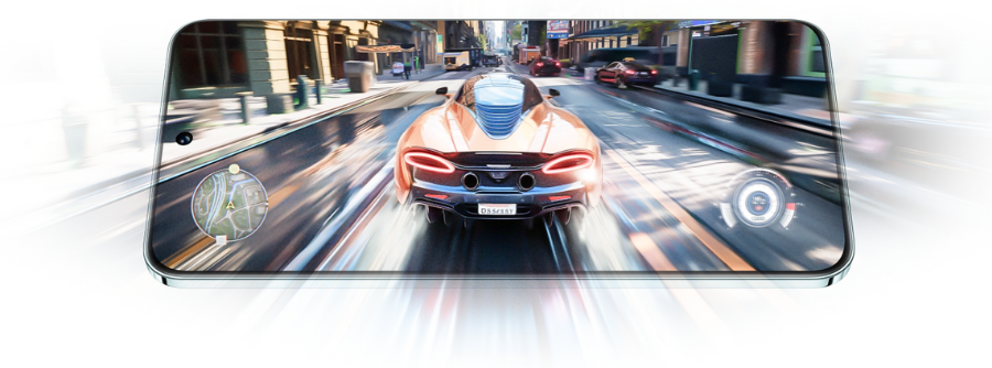 Závodní hra zobrazená na obrazovce telefonu Honor 200.