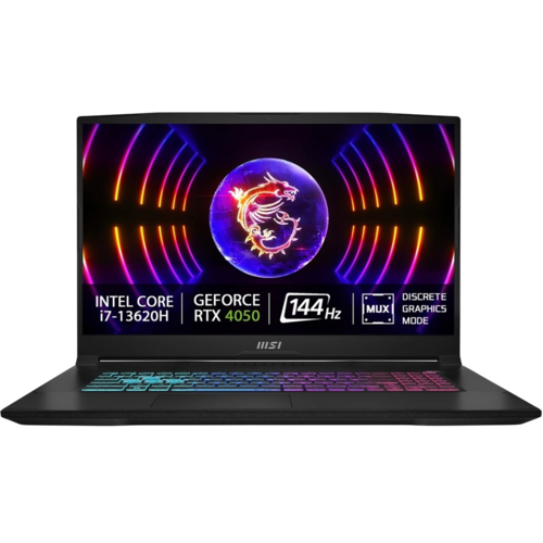 MSI Katana 17 nabízí spolehlivý výkon a plynulé hraní moderních her díky velkému displeji, výkonným komponentům a pohodlné herní klávesnici.