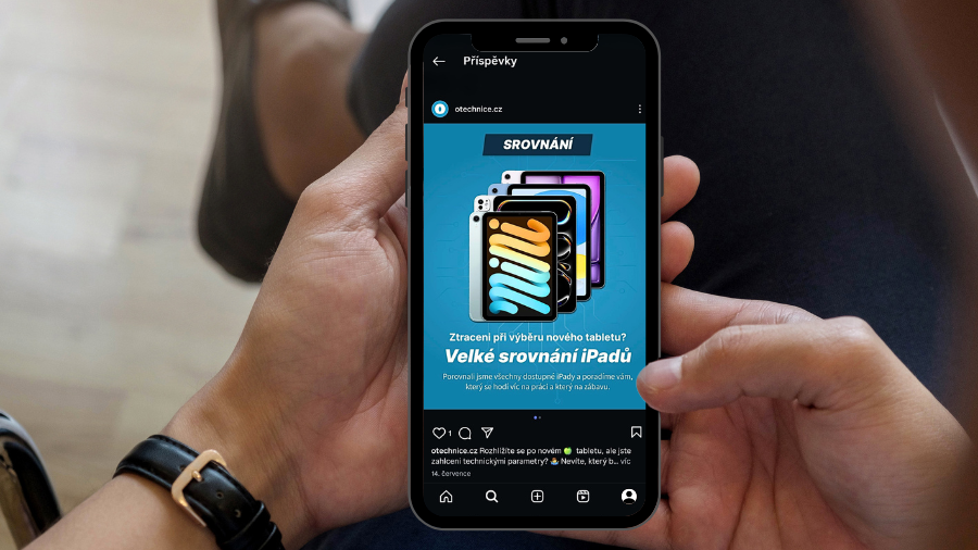 Příspěvek velké srovnání iPadů na Instagramu otechnice.cz