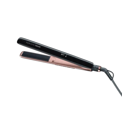 Žehlička na vlasy Beurer HS 80 v černé barvě.