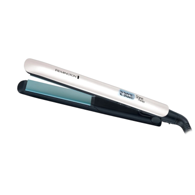 Žehlička na vlasy Remington S8500 Shine Therapy v bílém provedení.
