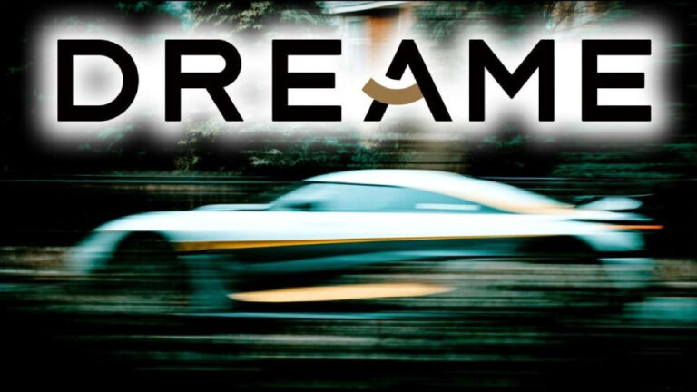 Značka vysavačů Dreame a jedoucí elektromobil.