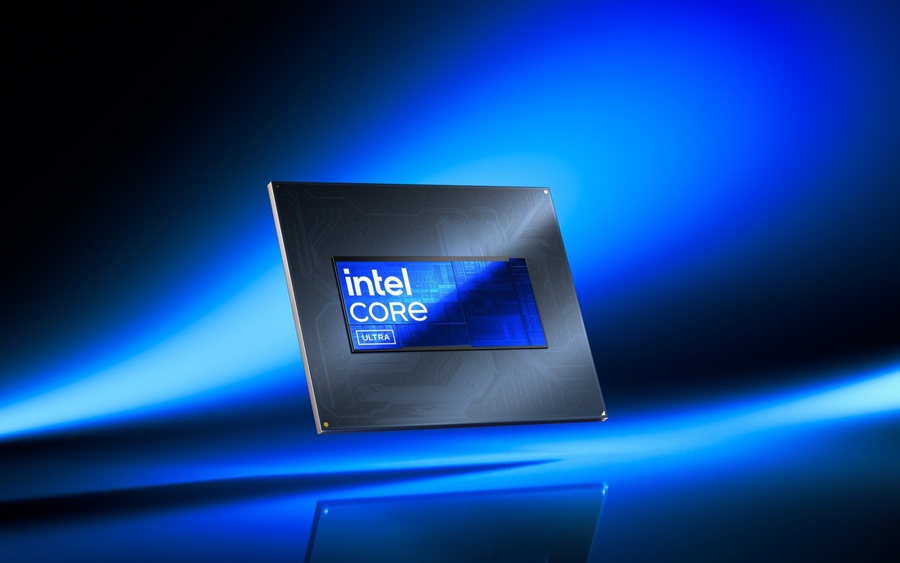 Grafické zobrazení čipu Intel Core Ultra, kterým disponuje i notebook Dell Pro 13 Premium.