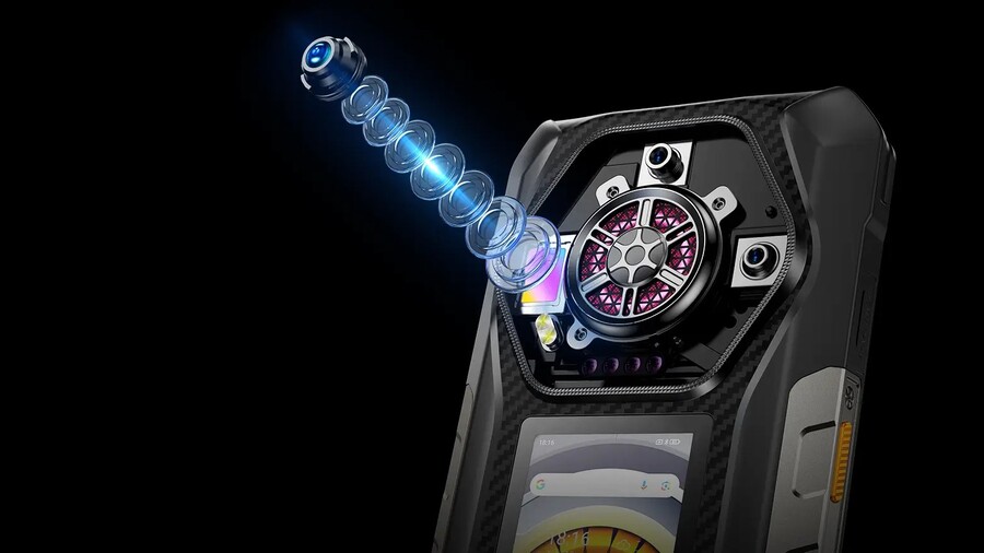 Grafika zobrazuje rozebraný optický systém hlavního fotoaparátu telefonu Ulefone Armor 30 Pro.