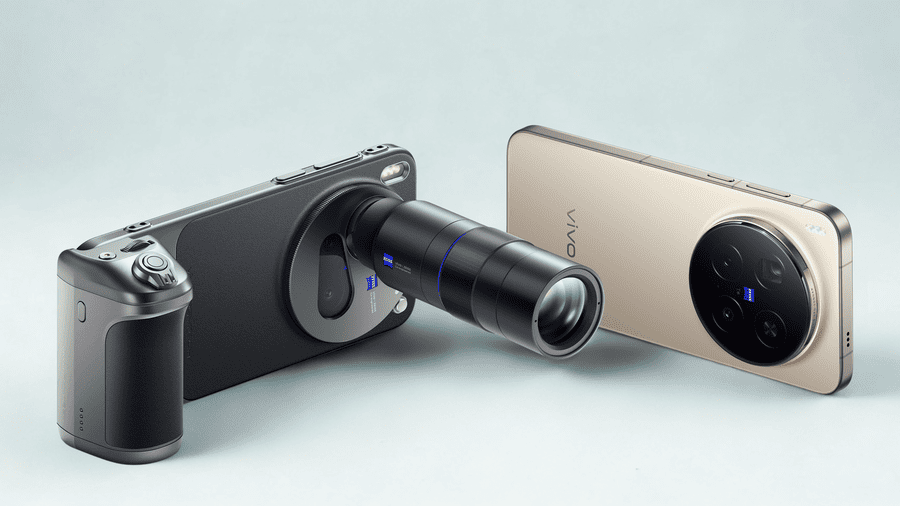 Fotoaparát Vivo X300. Dva telefony ve dvou barvách ze zadní strany