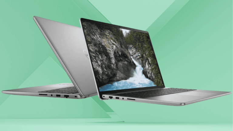 Notebook Dell Vostro 5640 otevřený z přední i zadní strany.