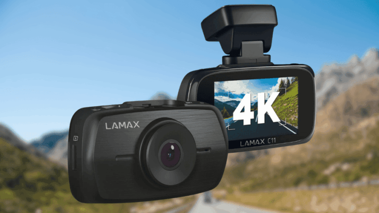 Kamera do auta LAMAX C11 GPS 4K z přední i zadní strany.