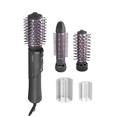 Kulmofén Philips 7000 BHA715/00 černo-fialové barvě s příslušenstvím.