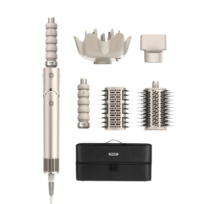 Kulmofén Shark HD446SLEU ve zlaté barvě s příslušenstvím.