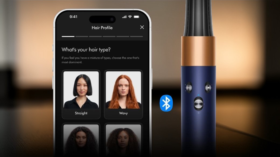 Chytré propojení Dyson Airwrap i.d. s mobilní aplikací MyDyson™ pro nastavení osobního vlasového profilu pomocí Bluetooth.