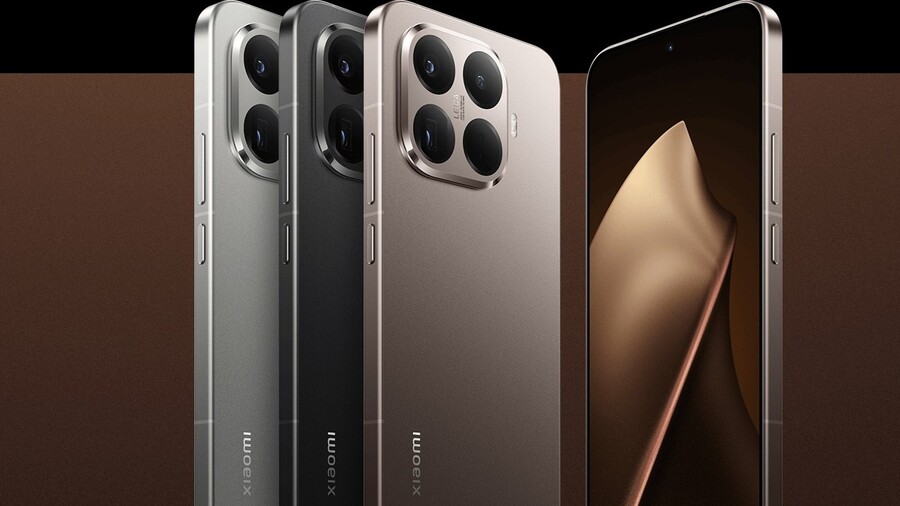 Tři barevné varianty smartphonu Xiaomi 15T Pro vedle sebe se zobrazením přední i zadní strany.