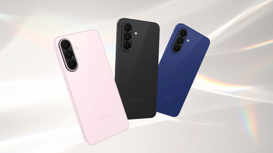 Chytrý telefon Samsung Galaxy A27 5G ve třech barevných provedeních s detailem na zadní stranu a fotoaparáty