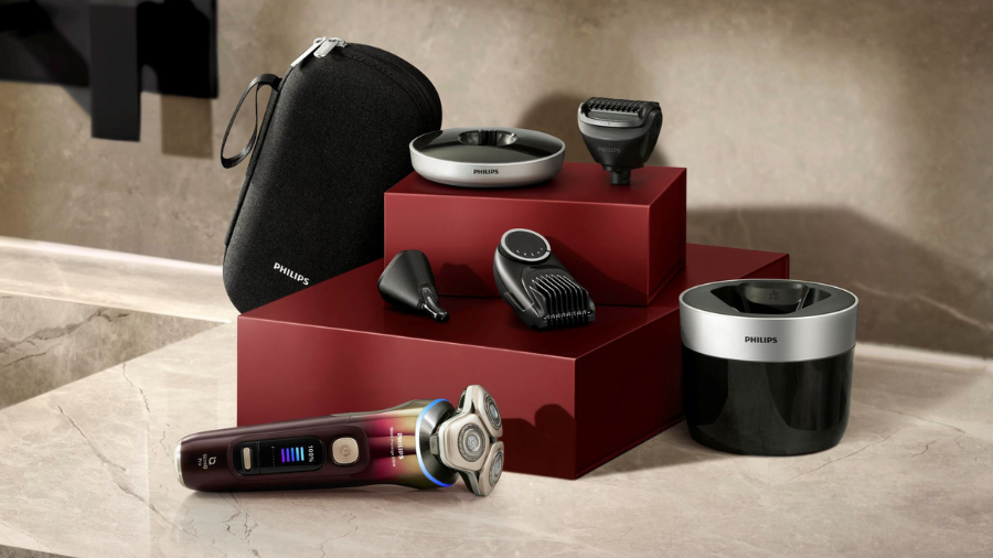 Kompletní set elektrického holicího strojku Philips i9000 Prestige Ultra včetně příslušenství